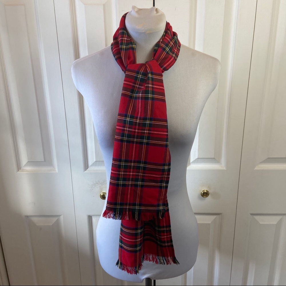 Tartan Plaid Red Scarf Irish St Patrick's Day OSFA